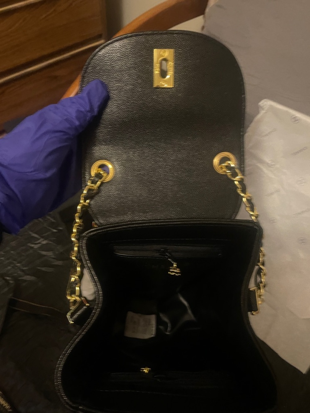 VIP/GWP Black Big boy CC Flap Crossbody Bag with Gold Hardware - Picture 17 of 17